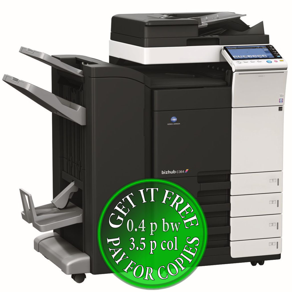 Get Free Konica Minolta Bizhub C364 Pay For Copies Only