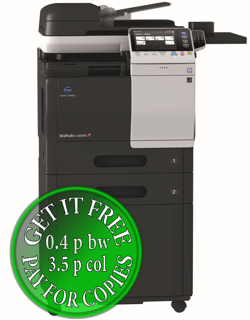 Get Free Konica Minolta C3850FS Pay For Only